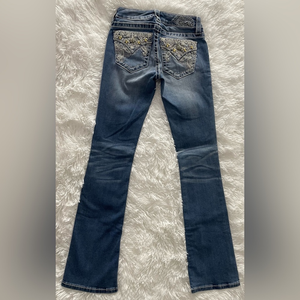 Miss Me Blue Flare Jeans with Embroidery - Picture 4 of 6